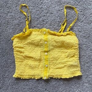 Yellow Cropped Cami Top